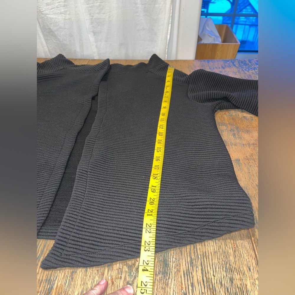 PLEASE Black Ribbed Open Cardigan – Size M - Picture 7 of 8